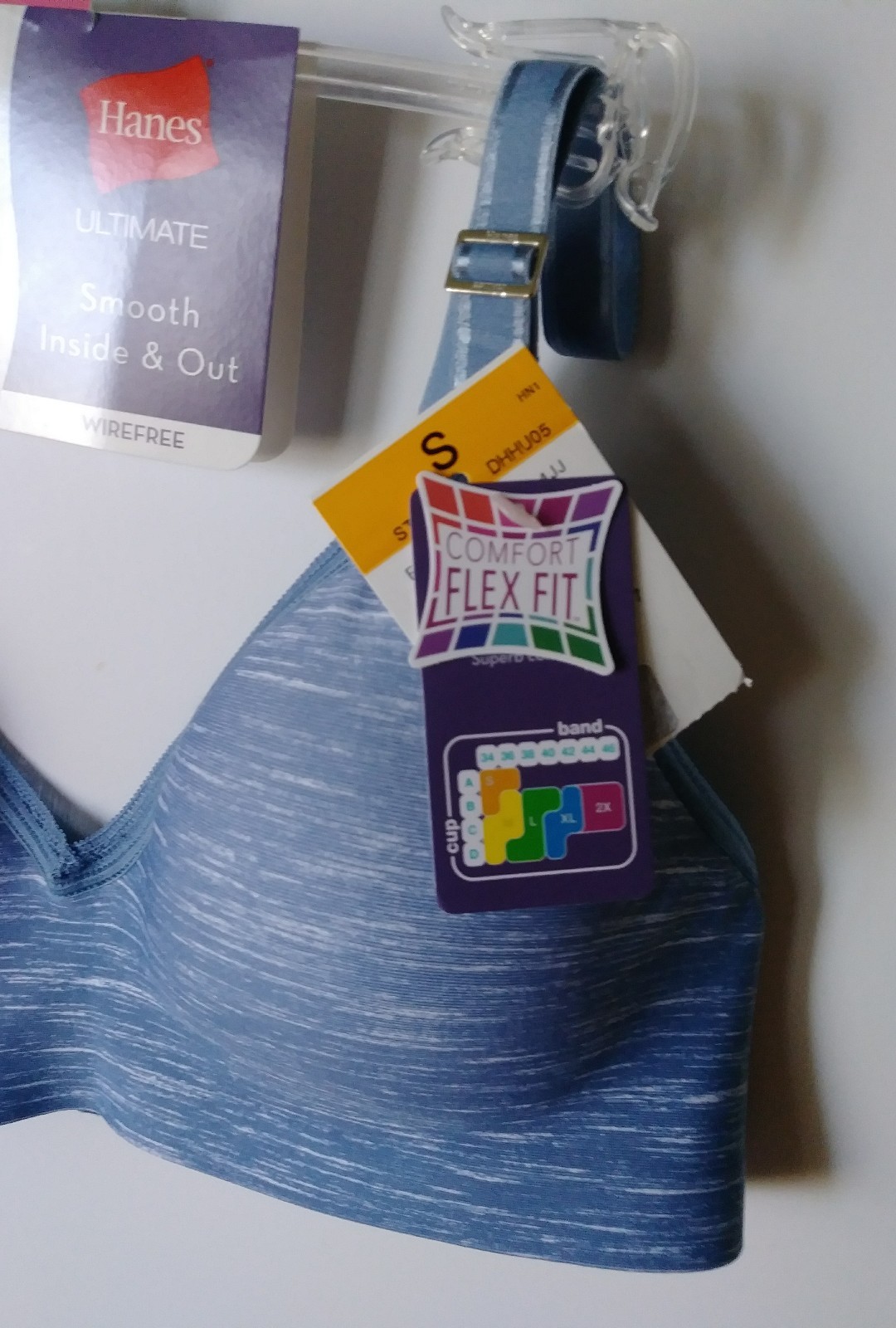 HANES COMFORT FLEX FIT FULL COVERAGE SIZE SMALL FRONTIER BLUE NWT STAYS IN PLACE