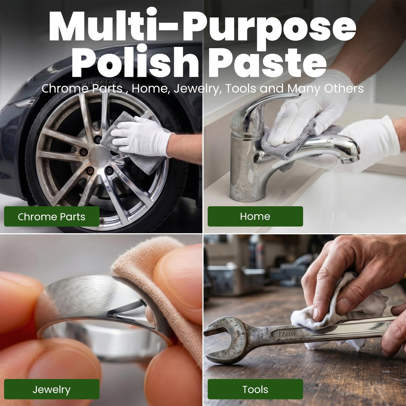 Metal Polish Paste for Stainless Steel Polish, Chrome Polish & Aluminum Polis…