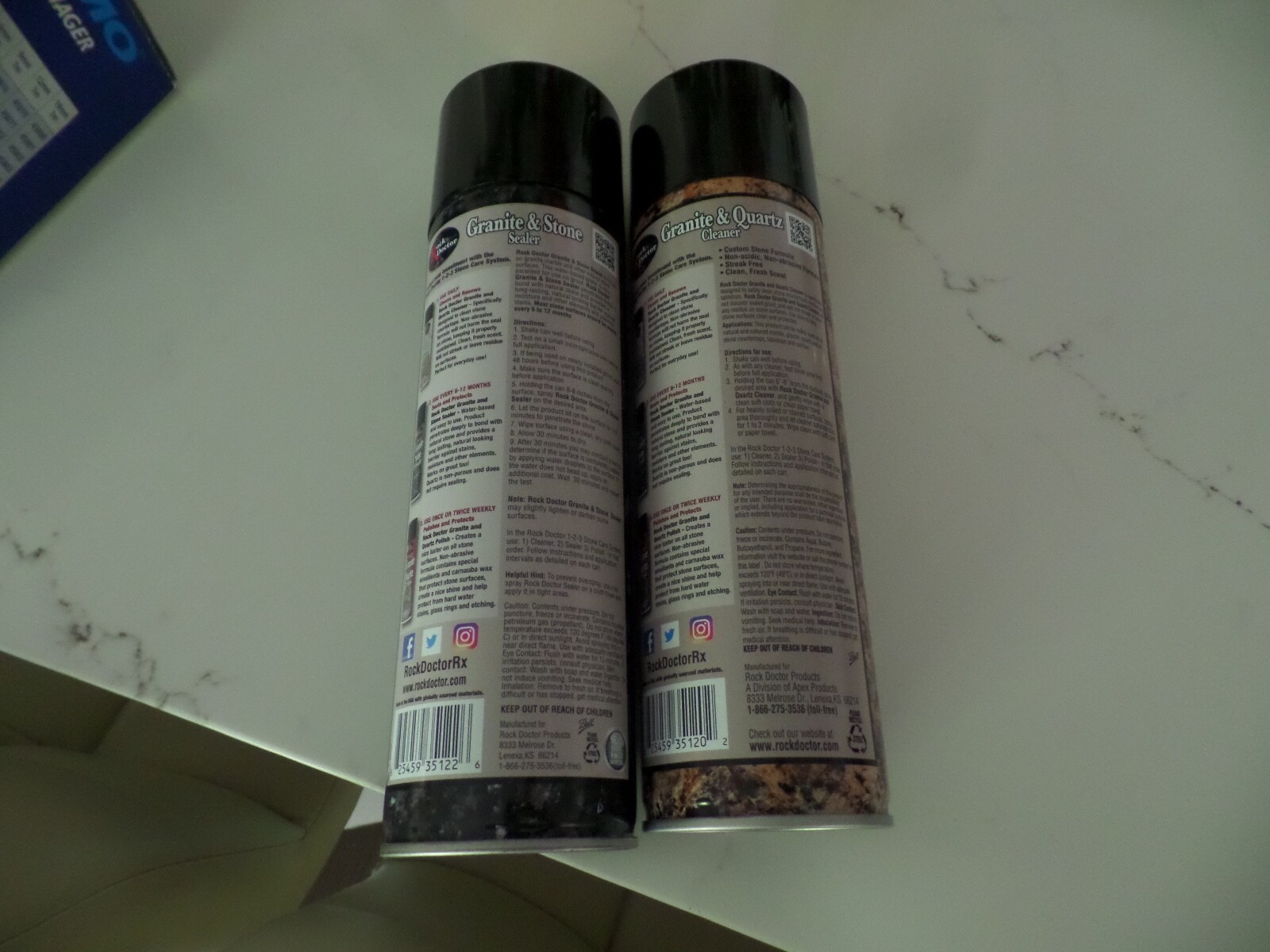 LOT OF 2 Rock Doctor Dr Granite Countertop Cleaner & Sealer Can Set 21 oz each