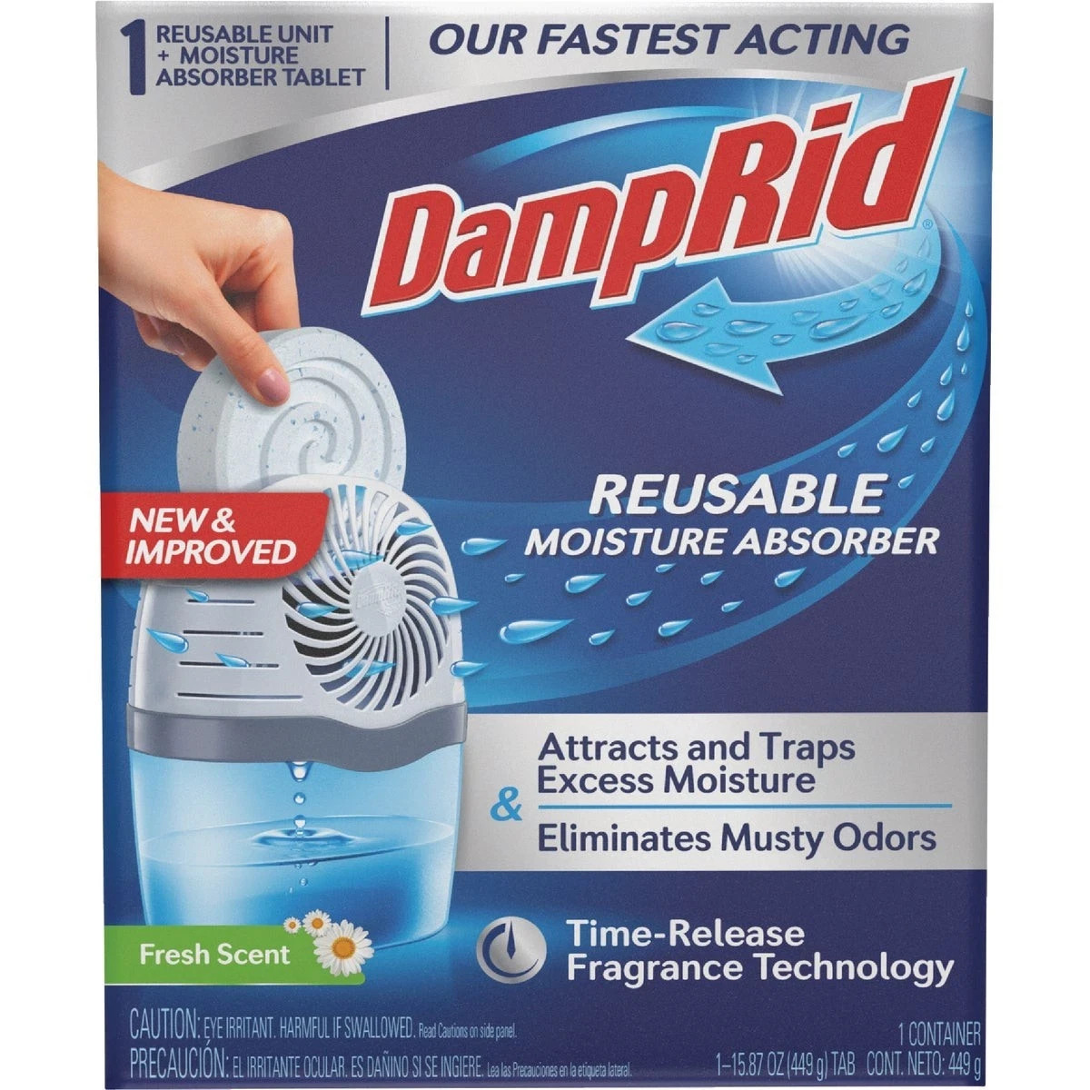 DampRid Reusable Moisture Absorber Only does not have tablets