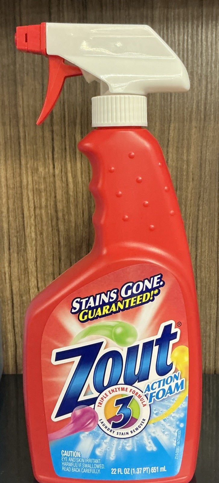 Zout Triple Enzyme Formula Laundry Stain Remover Foam, 22 Fl Oz (Pack of 1)