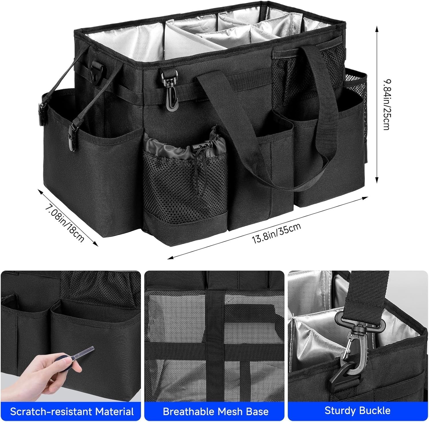Cleaning Caddy,Cleaning Bag for Housekeepers,Cleaning Supplies Organizer with…