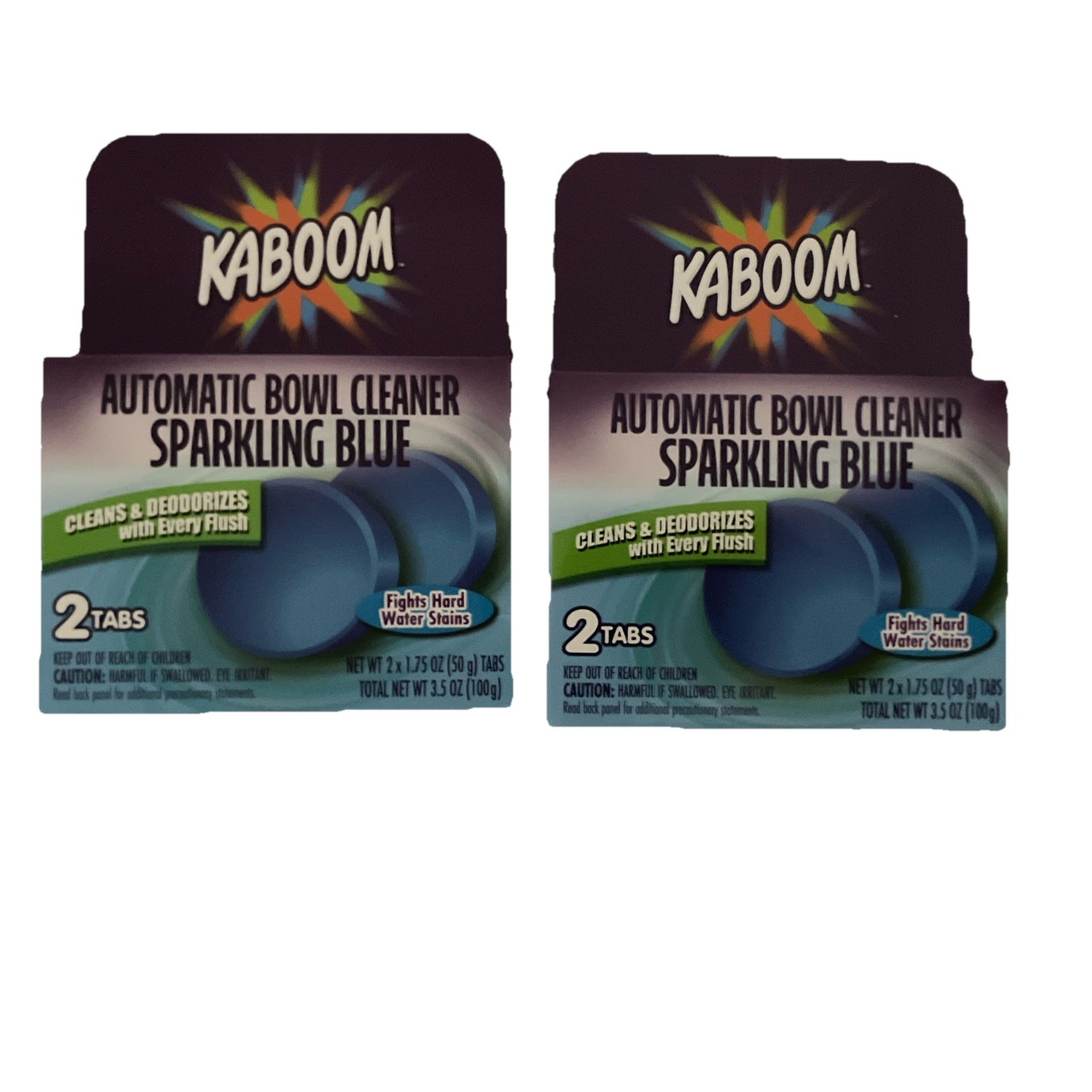 NEW!! KABOOM Automatic Toilet Bowl Cleaner & Deodorizes S.Blue 2Tabs/Box(2 ct)