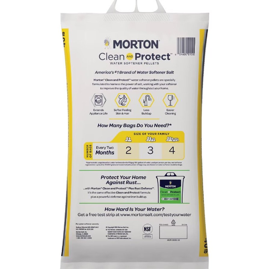 (4 pack) Morton Clean and Protect Water Softener Salt Pellets, 40 lb