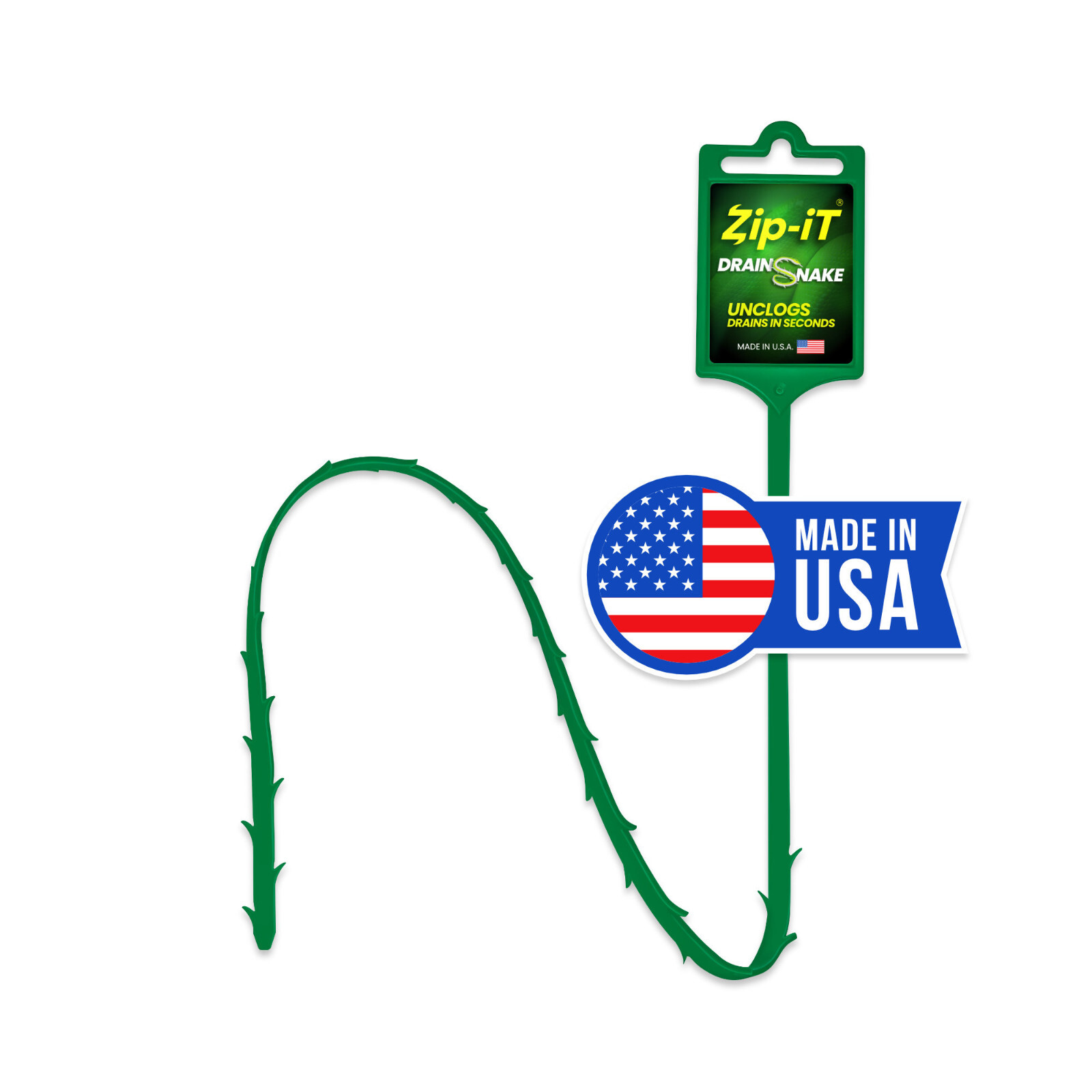 ZIP IT DRAIN CLEANER, 1-Pack Plastic Drain Stick Hair Clog Remover, drain snake
