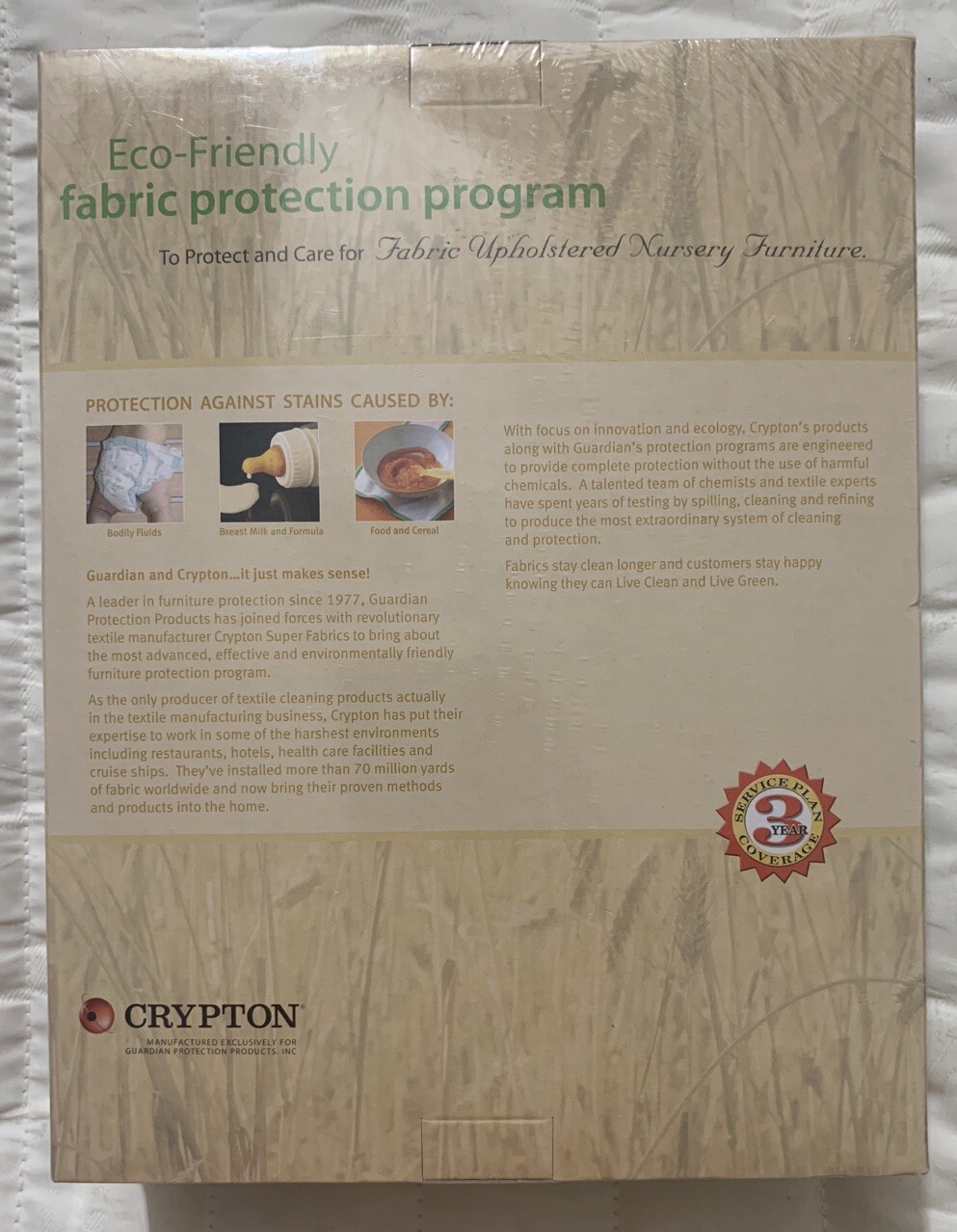 Eco-Friendly Fabric Care Nursery Furniture Cleaning Protection Crypton Sealed