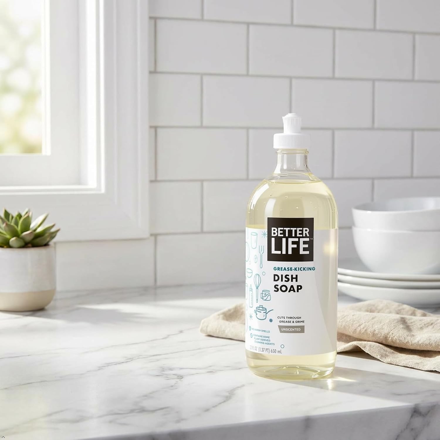 Better Life Dishwashing Soap, for Sensitive Skin 22Oz (Case of 6) – Unscented