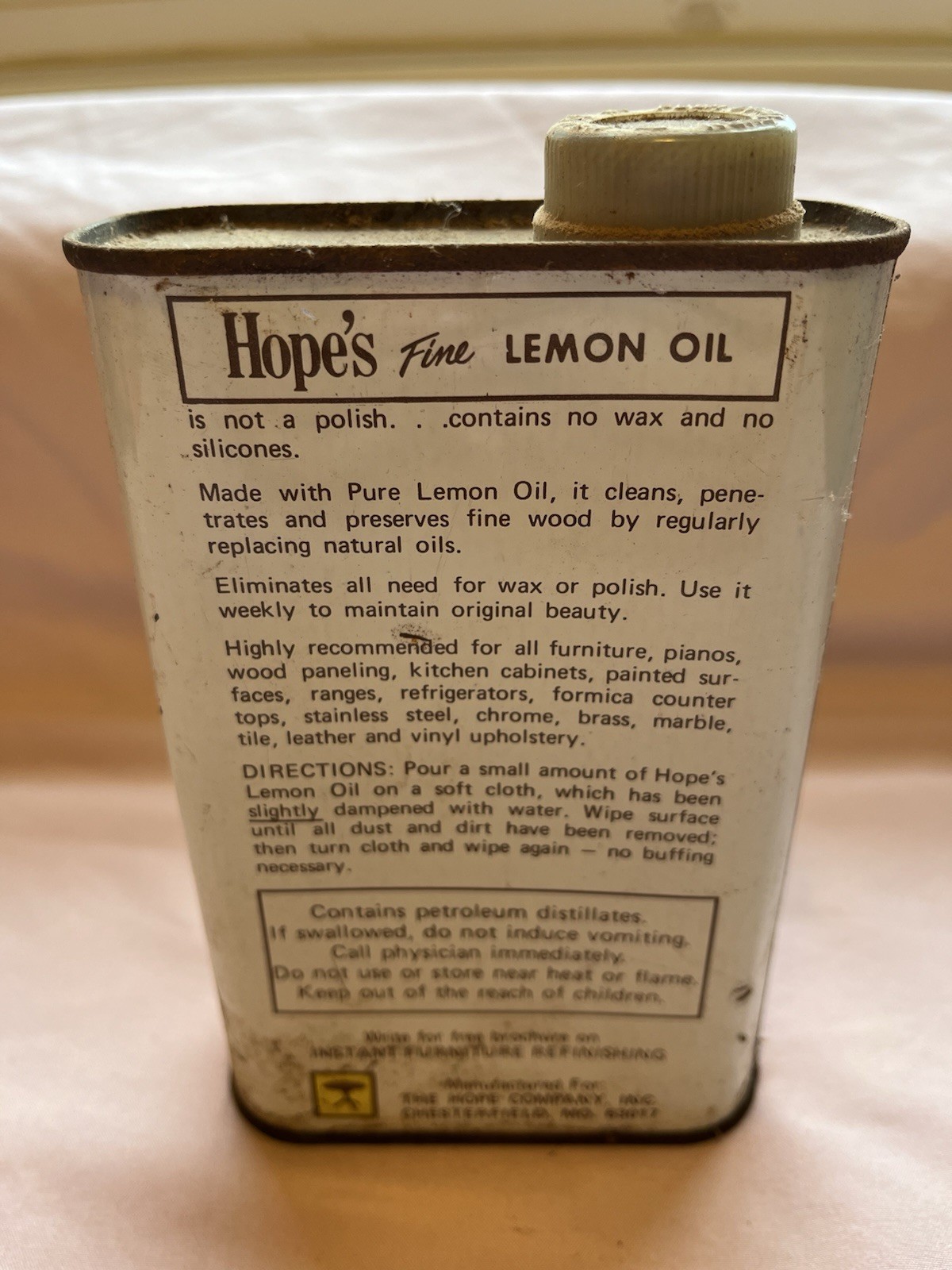 *Rare* Vintage Hope’s Fine Lemon Oil Furniture Treatment 16 Oz. Can