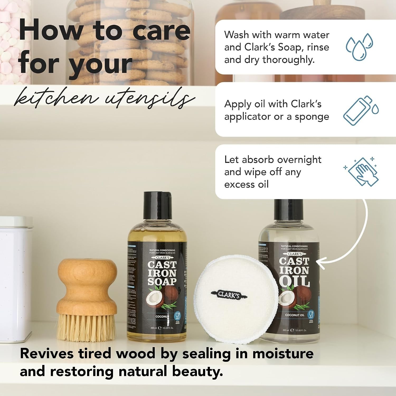 Complete Cast Iron Cleaning Kit with Seasoning Oil