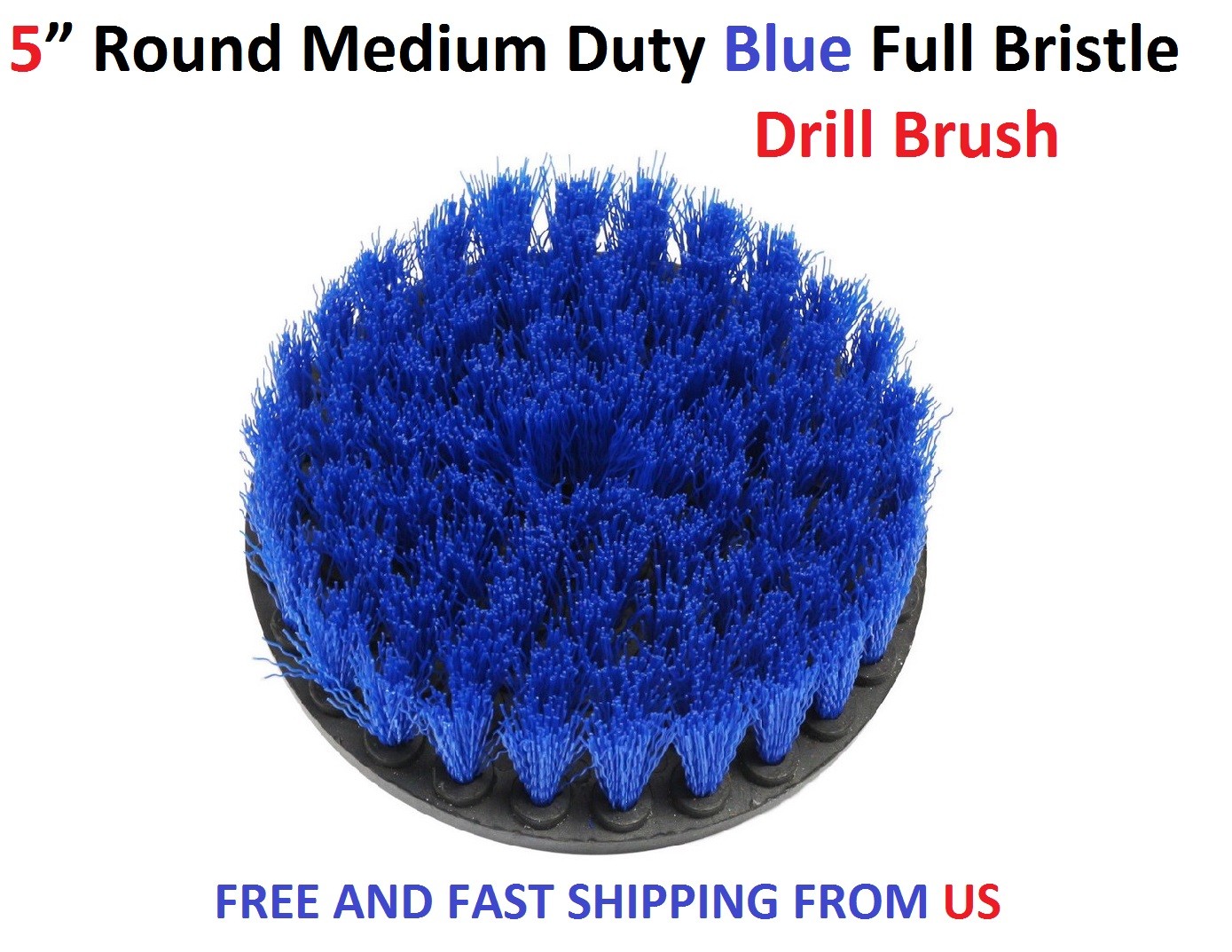 5 Inch Drill Brush cleaning of Kayaks, Boats, Canoes, Watercrafts, Barges, BLUE