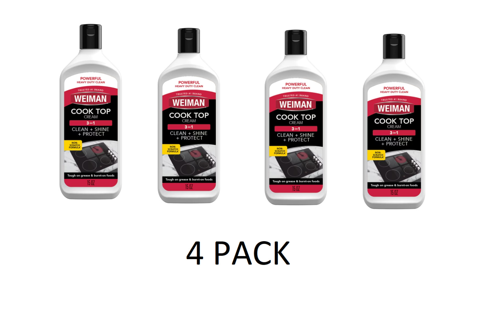 4 PACK Weiman Cooktop Cleaner & Polish Cream 15 oz