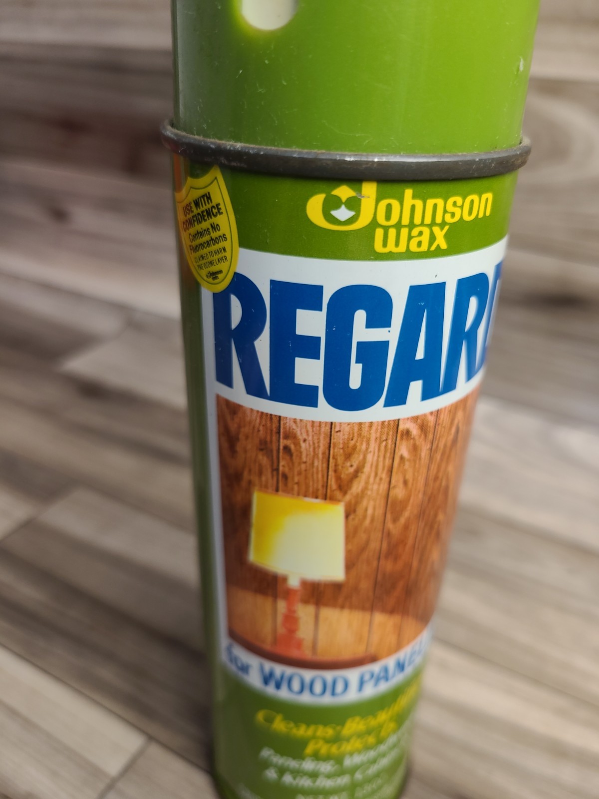 VTG SC Johnson Wax Regard Wood Paneling Cleaner Woodwork 13 Oz Metal Spray Can