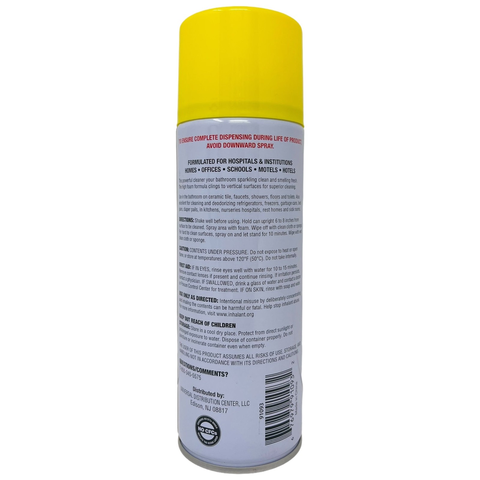Non-Abrasive Foaming Bathroom Cleaner – Lemon Scent, 13oz. (Pack of 2)