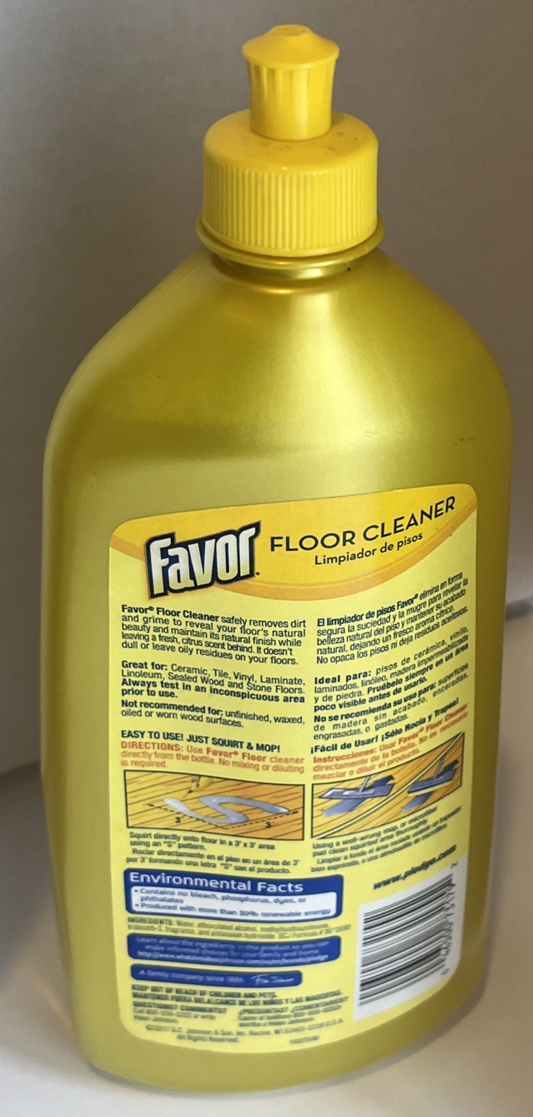 Favor 3-in-1 Floor Cleaner Citrus Scent 27 Ounce Full Bottle