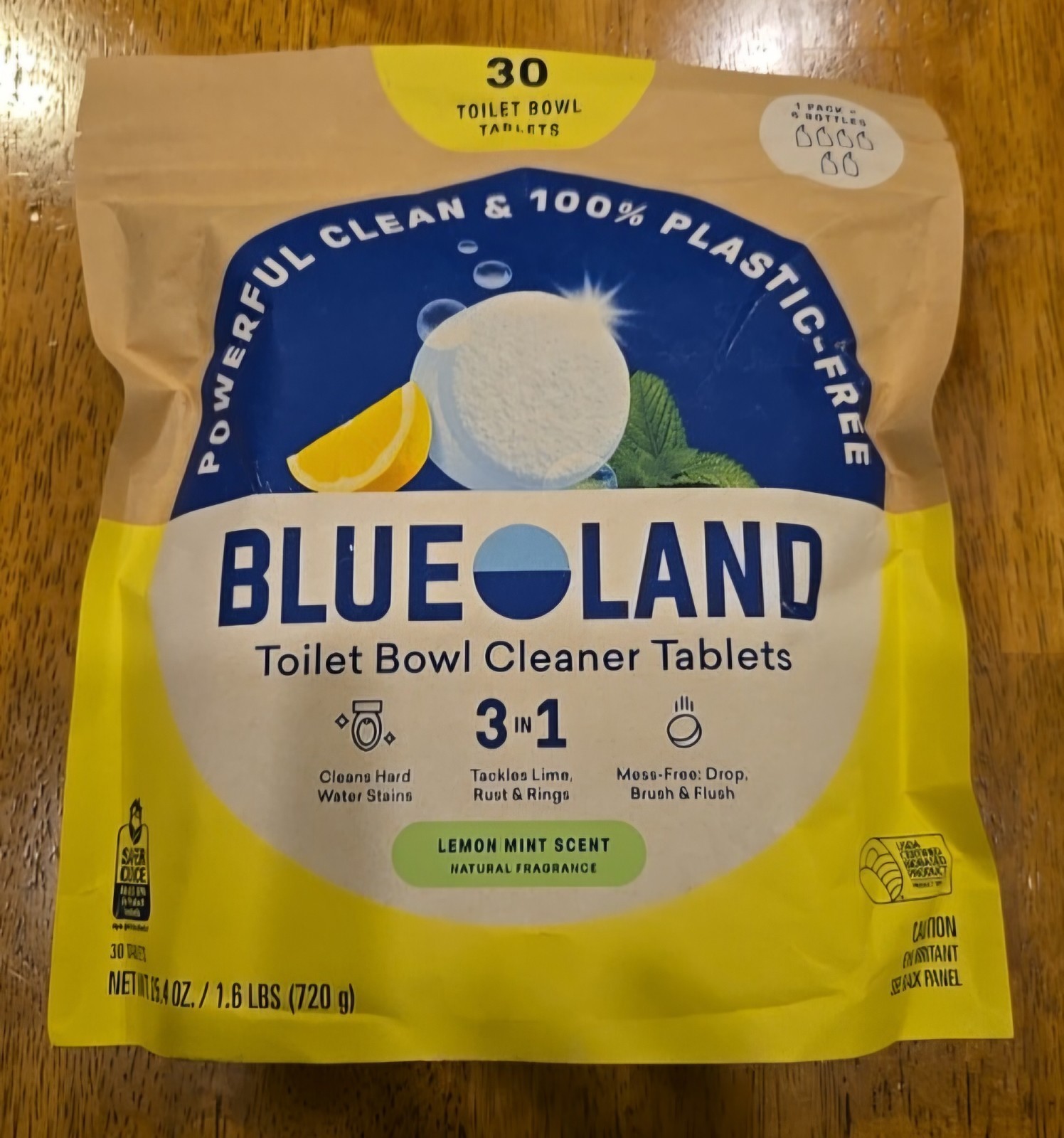 1 Set – Blueland toilet bowl cleaner tablets lemon mint scent. 2 x 30 Tablets