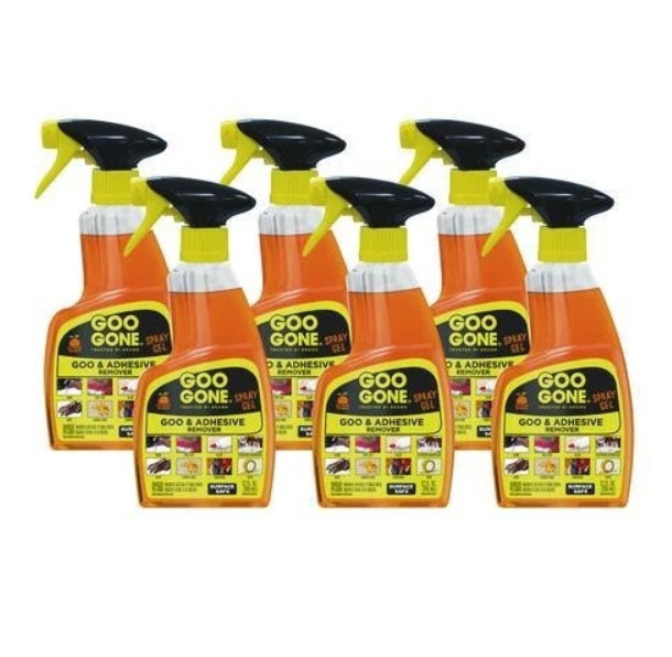 Goo Gone Spray Gel Cleaner, Citrus Scent, 12 oz Spray Bottle, 6/Carton
