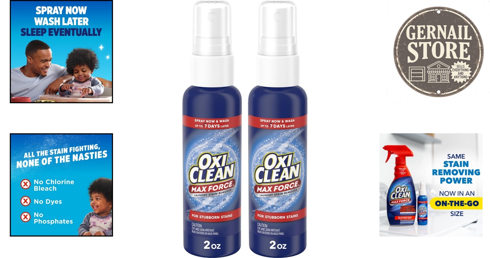 Max Force Baby Stain Remover Spray 2-Pack – Tough on Stains, Gentle on Clothes