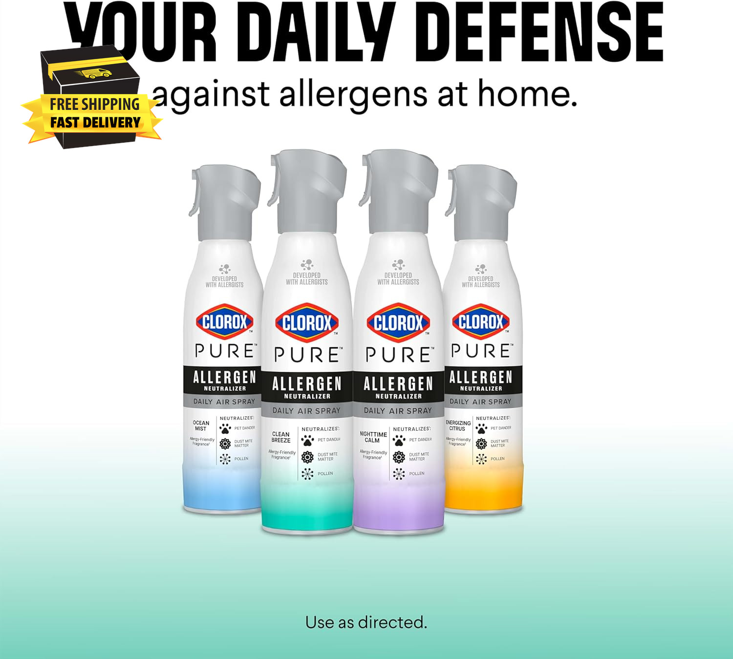 PURE Allergen Neutralizer Daily Air Spray, Clean Breeze, 8 Ounces ⭐️⭐️⭐️⭐️⭐️