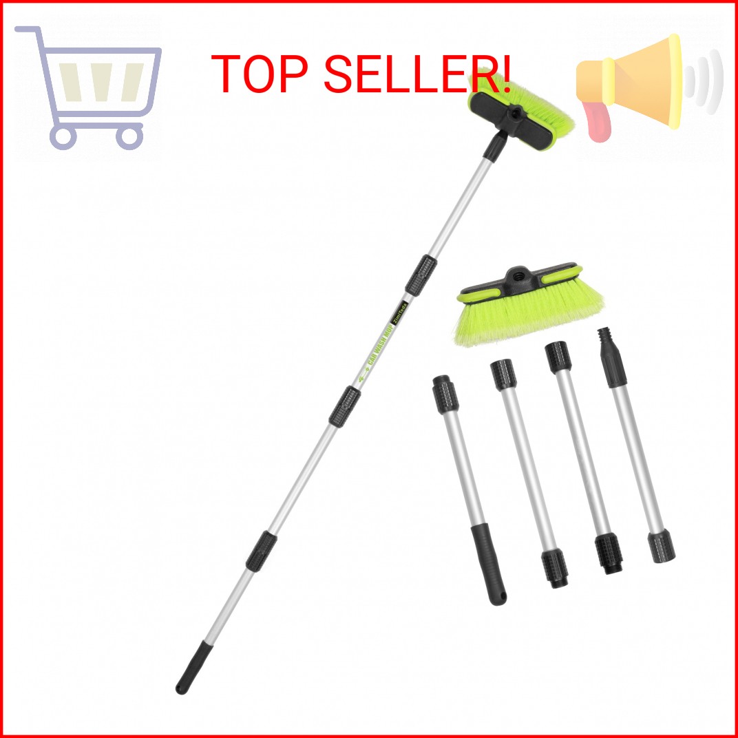 65”165cm Car Wash Brush Long Handle Soft Bristle Scrub Cleaning Mop with 4 Hand-
