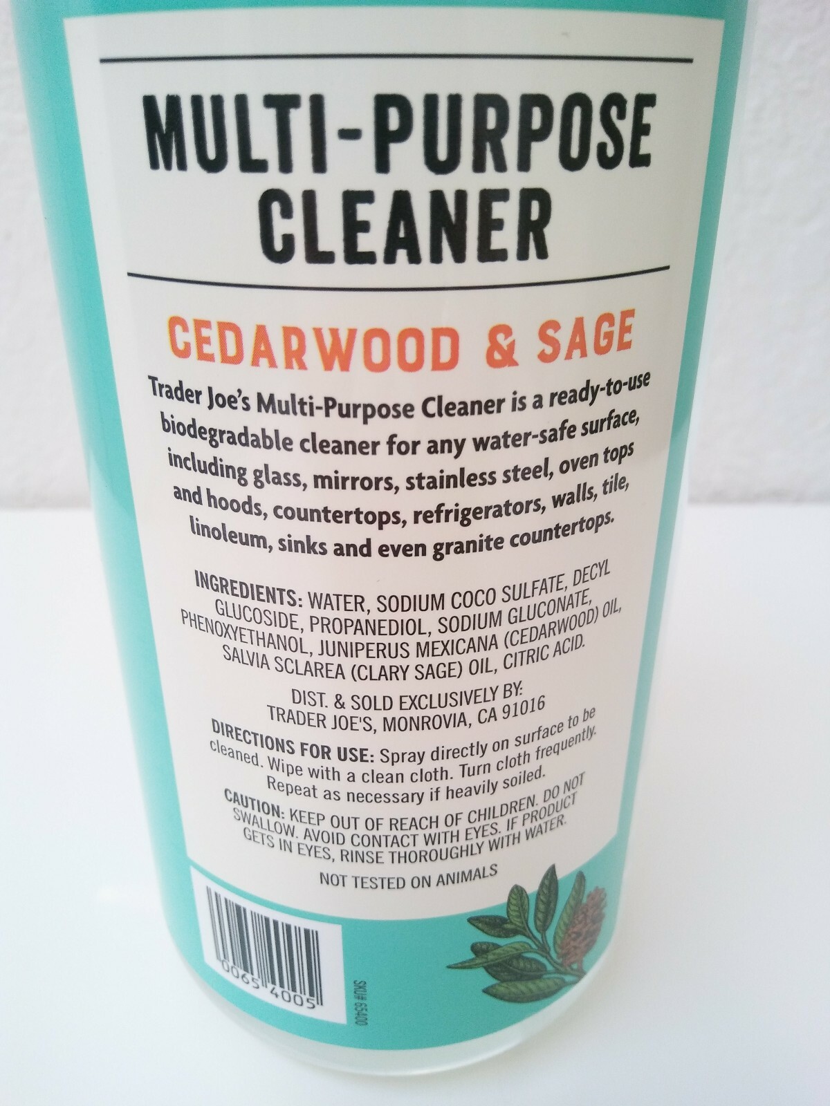 2 Pack Trader Joe’s Multi-Purpose Cleaner Cedarwood & Sage Plant Derived 34 oz
