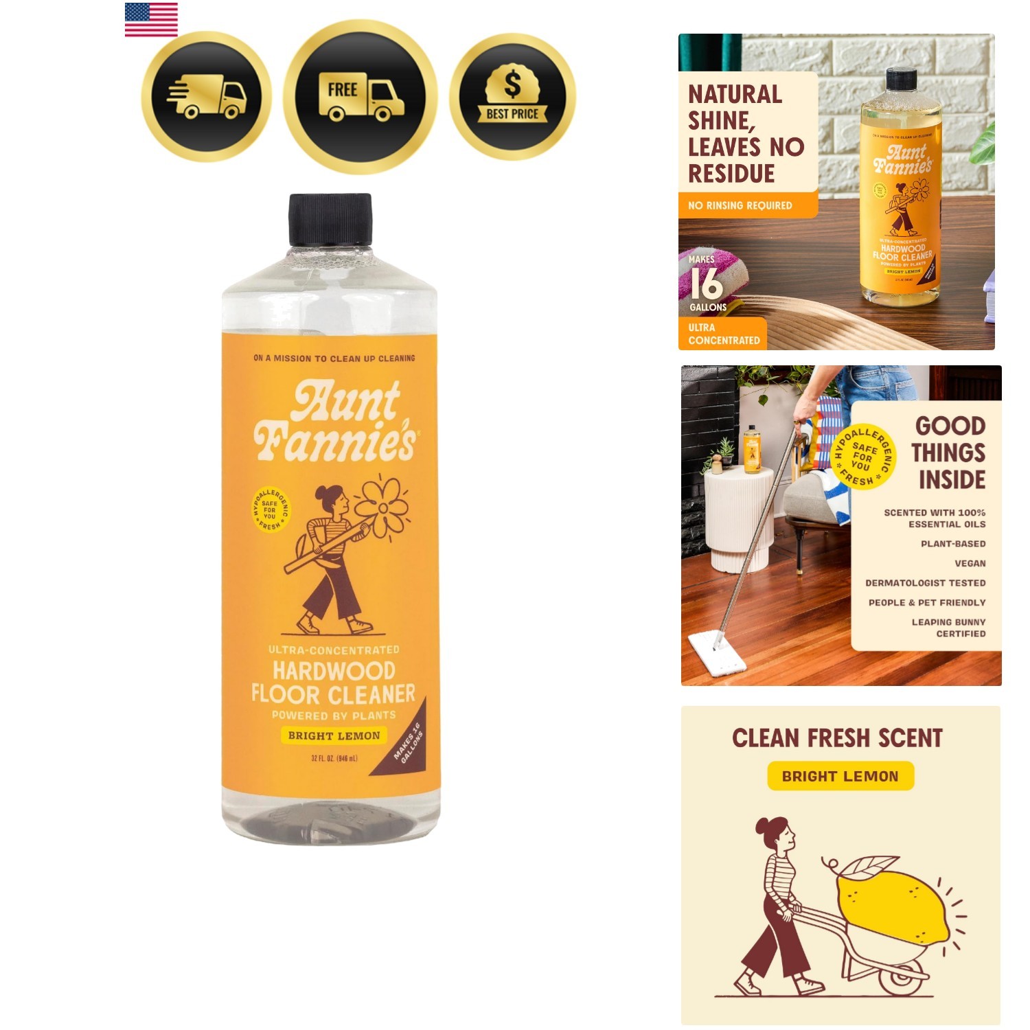 Ultra Concentrated Hardwood Floor Cleaner, Vinegar-Free Plant Based Hardwood …