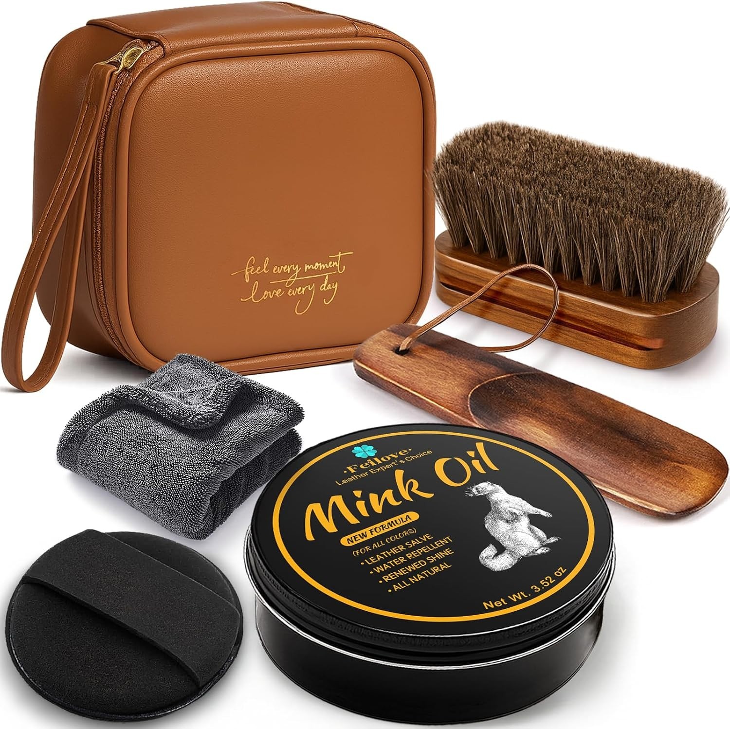 4-in-1 Mink Oil Leather Conditioner & Cleaner 3.52oz Waterproof Formula