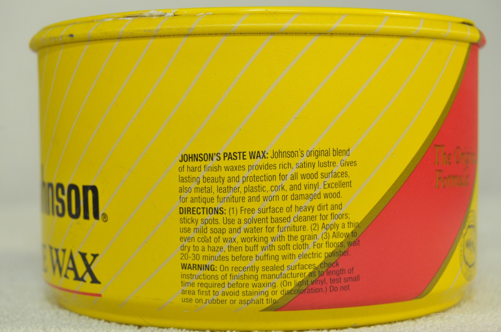 SC Johnson Paste Wax The Original Formula 16 oz Size Can Discontinued Item