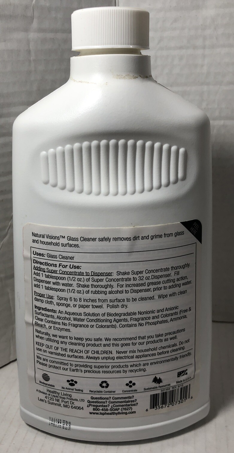 Natural Visions Glass Cleaner Lavender ￼ 1 Liter 33.8 Fl. Oz