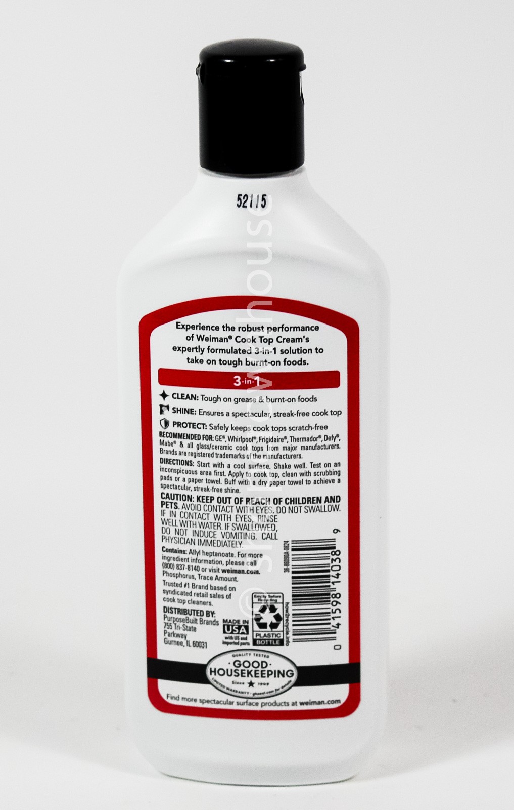 WEIMAN Heavy Duty 3-in-1 COOK TOP CREAM 10oz bottle Clean+Shine+Protect
