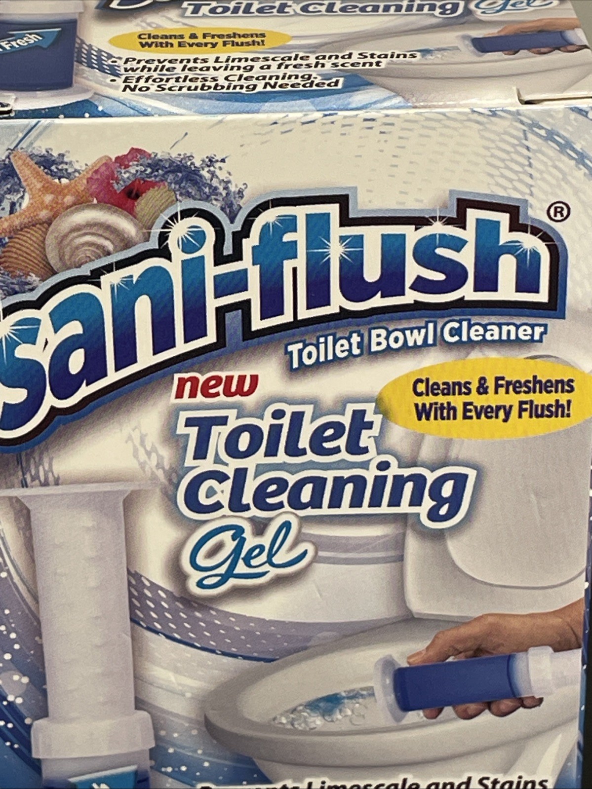 Lot Of 2 Sani-Flush Toilet Cleaning Gel Ocean Fresh 24 Flower Stamps Total