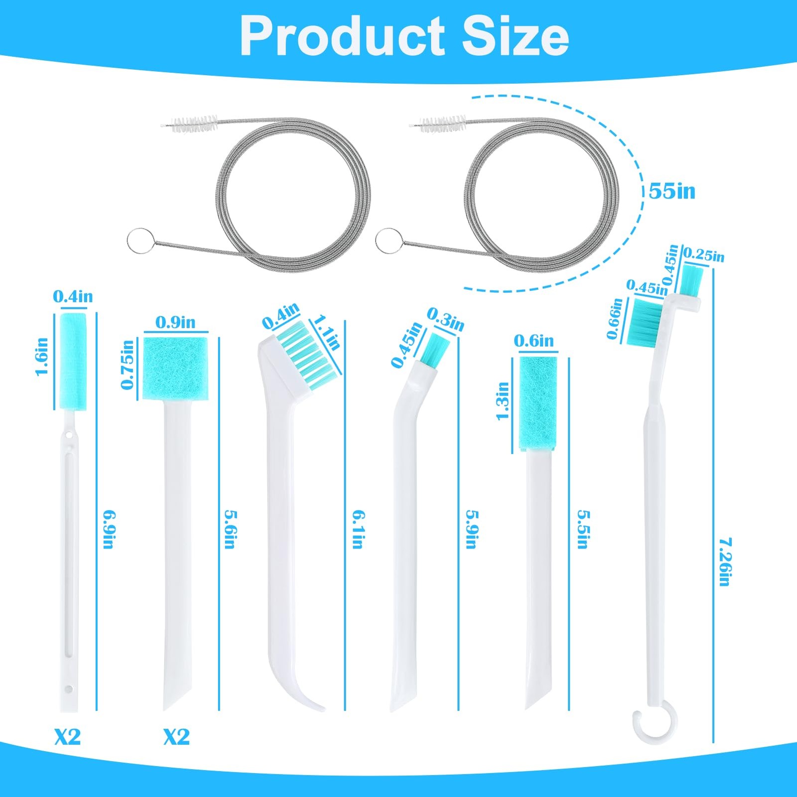 Ice Machine Cleaning Brush Kitice Maker Cleaner Tools Set2 Pcs Extra Long Pipe D