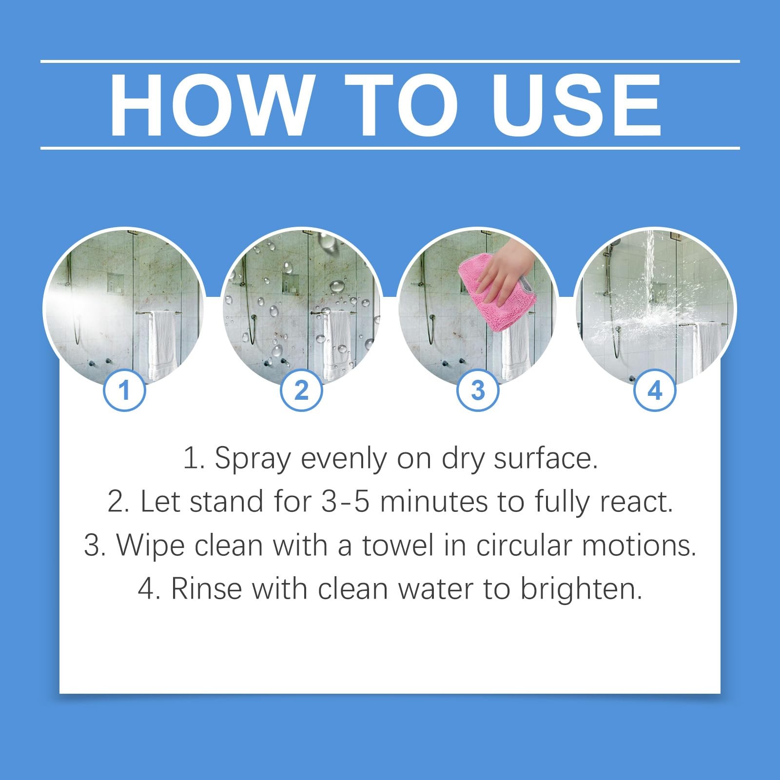 Shower Glass Cleaner 8 fl.oz, Hard Water Scale & Soap Scum Remover