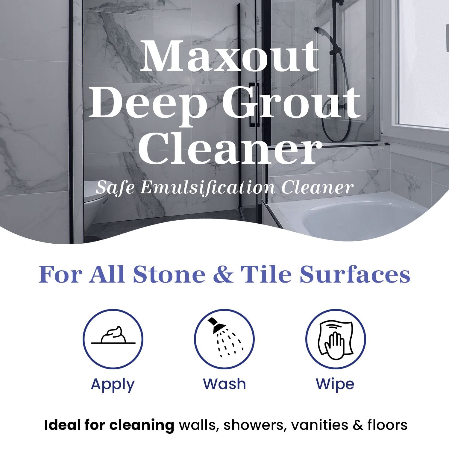 Maxout Deep Grout Cleaner, Powerful Tile and Floor Cleaning Liquid, Ready to …