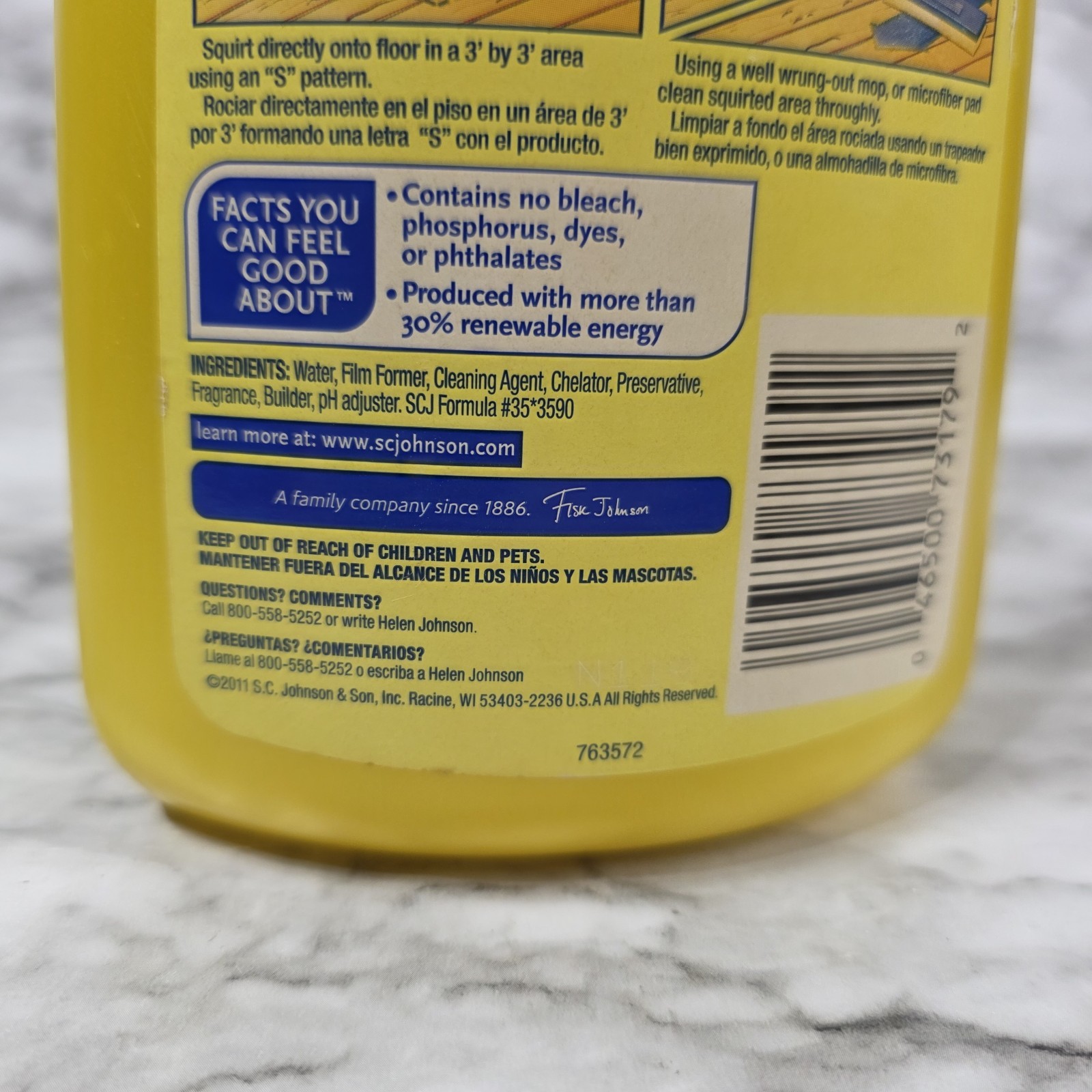 Favor 3-in-1 Floor Cleaner Restores Protects Wood Laminate cork 27 oz Vtg New