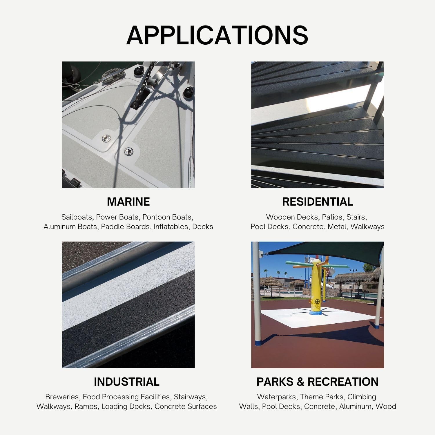 KiwiGrip Non-Skid Coating for Boats, Decks, Ramps or Steps – White, 1 Liter – Wa