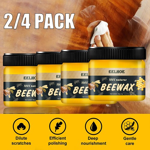 1/4PK Wood Seasoning Beewax Complete Solution Furniture Care Beeswax Nature 80G