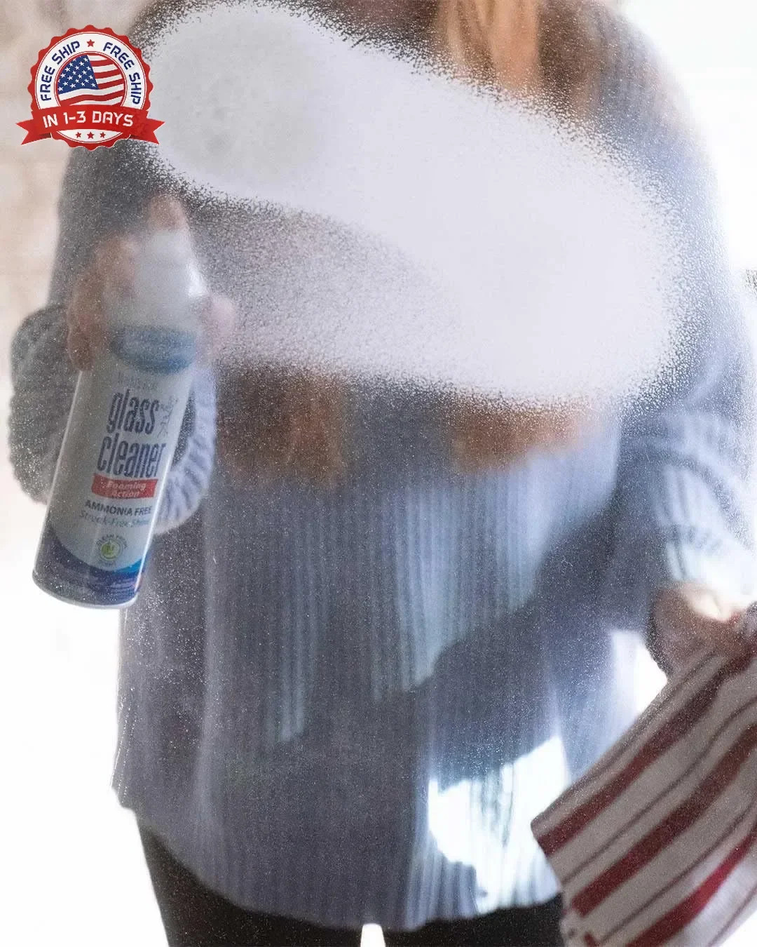 Sprayway Glass Cleaner with Foaming Spray for a Streak-Free Shine for Home and A