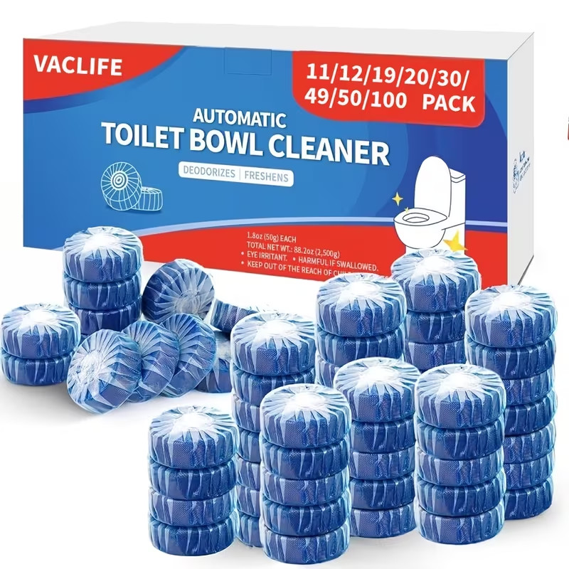 Automatic Toilet Bowl Cleaner Tablets, Low Odor for Bathroom Freshness