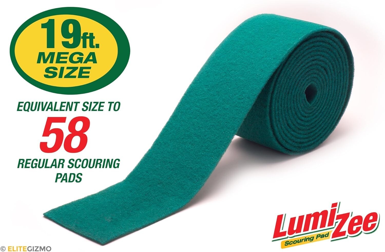 Economy Size 19ft Green Scrubbing Pad – Effective for Kitchen, Grills, and More