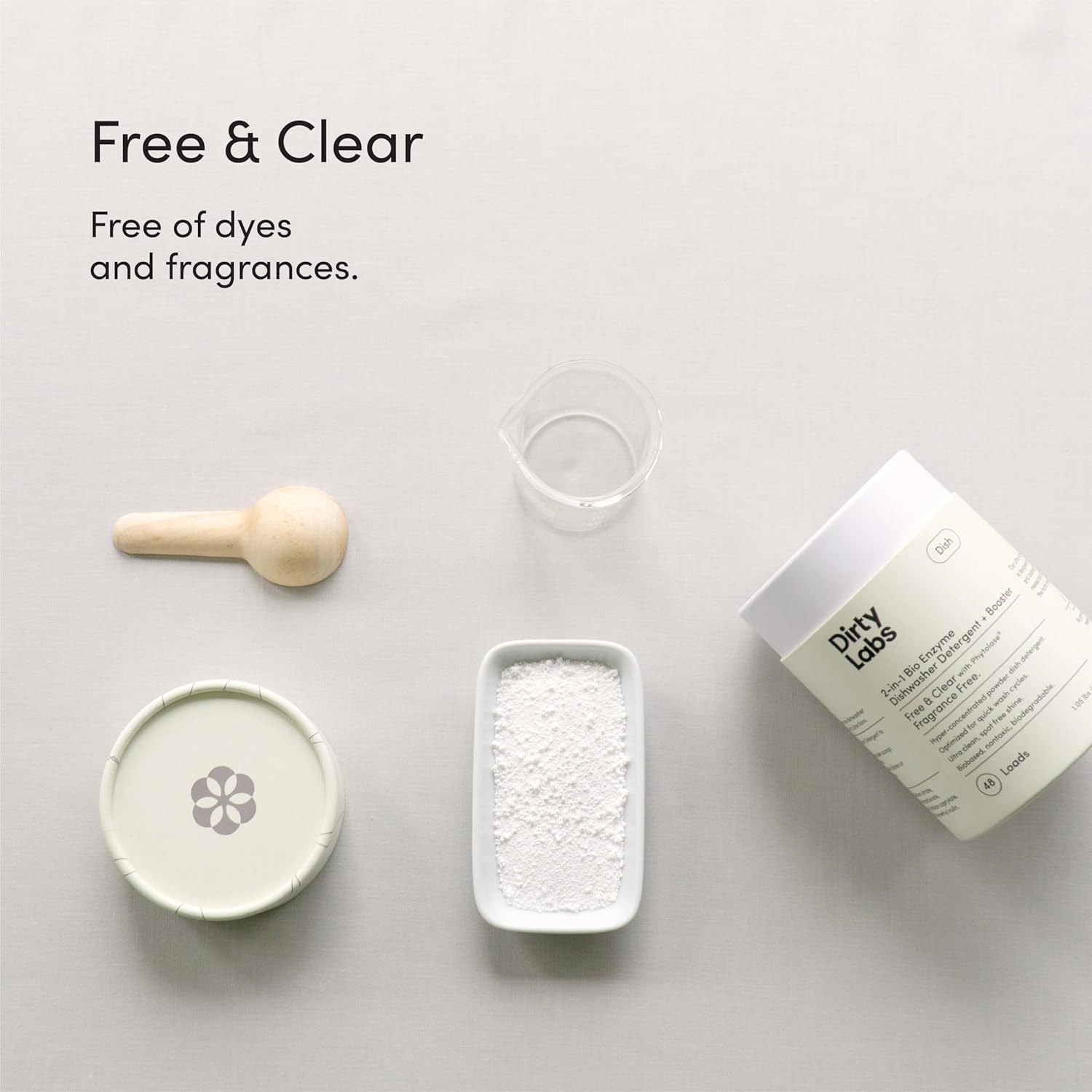 Dirty Labs 2-in-1 Bio Enzyme Dishwasher Detergent + Booster Free & Clear