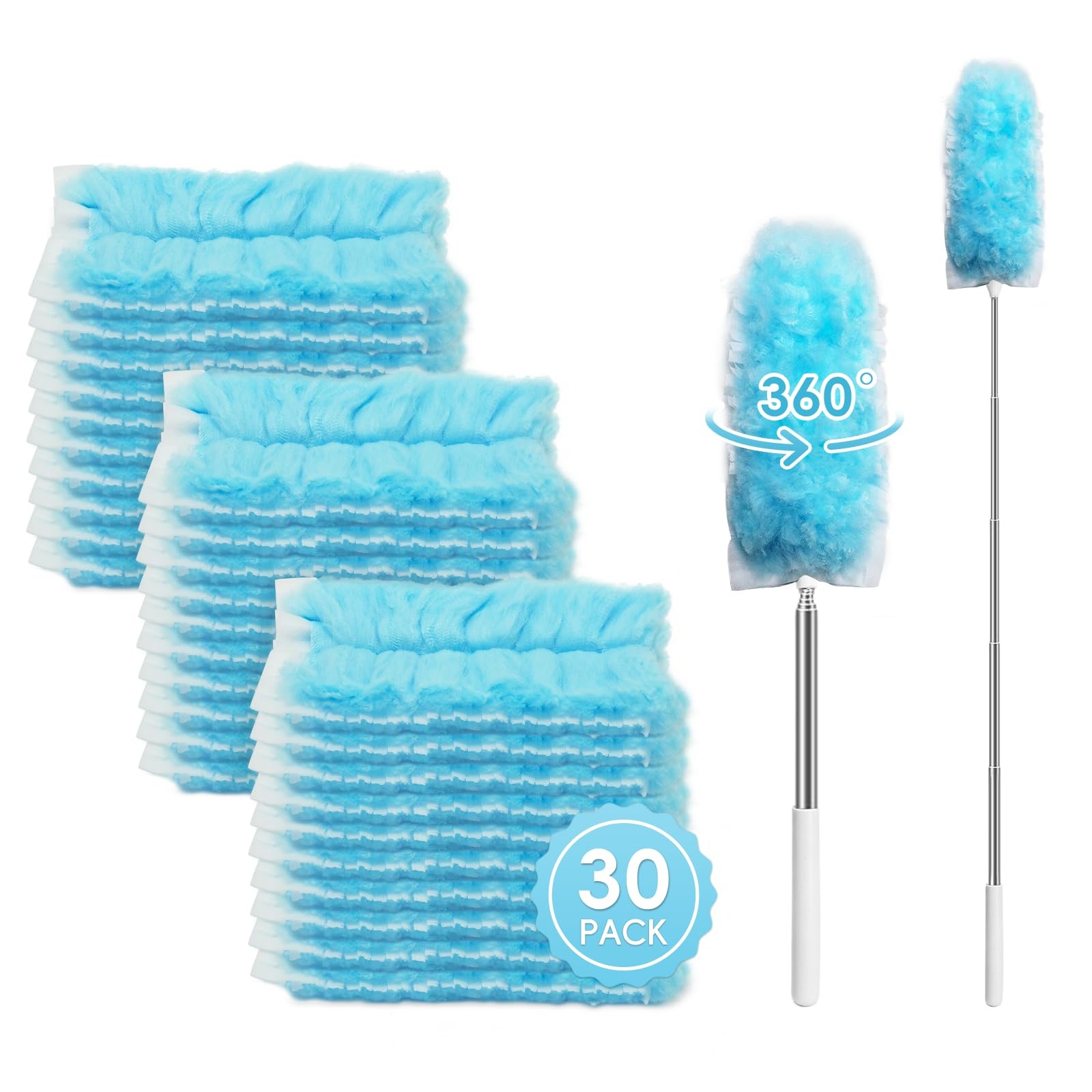 360 Duster Refills for Swiffer Dusters Refill with 2 Upgrade Extendable Handl…