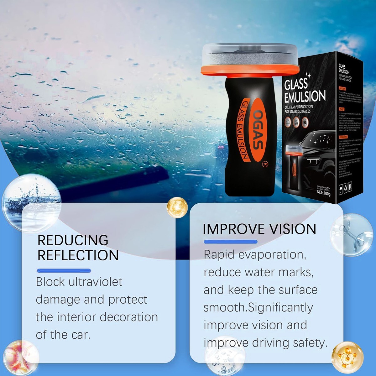 2025 New For Car Window Glass Automotive Oil Film Cleaner Car Windshield Cleaner