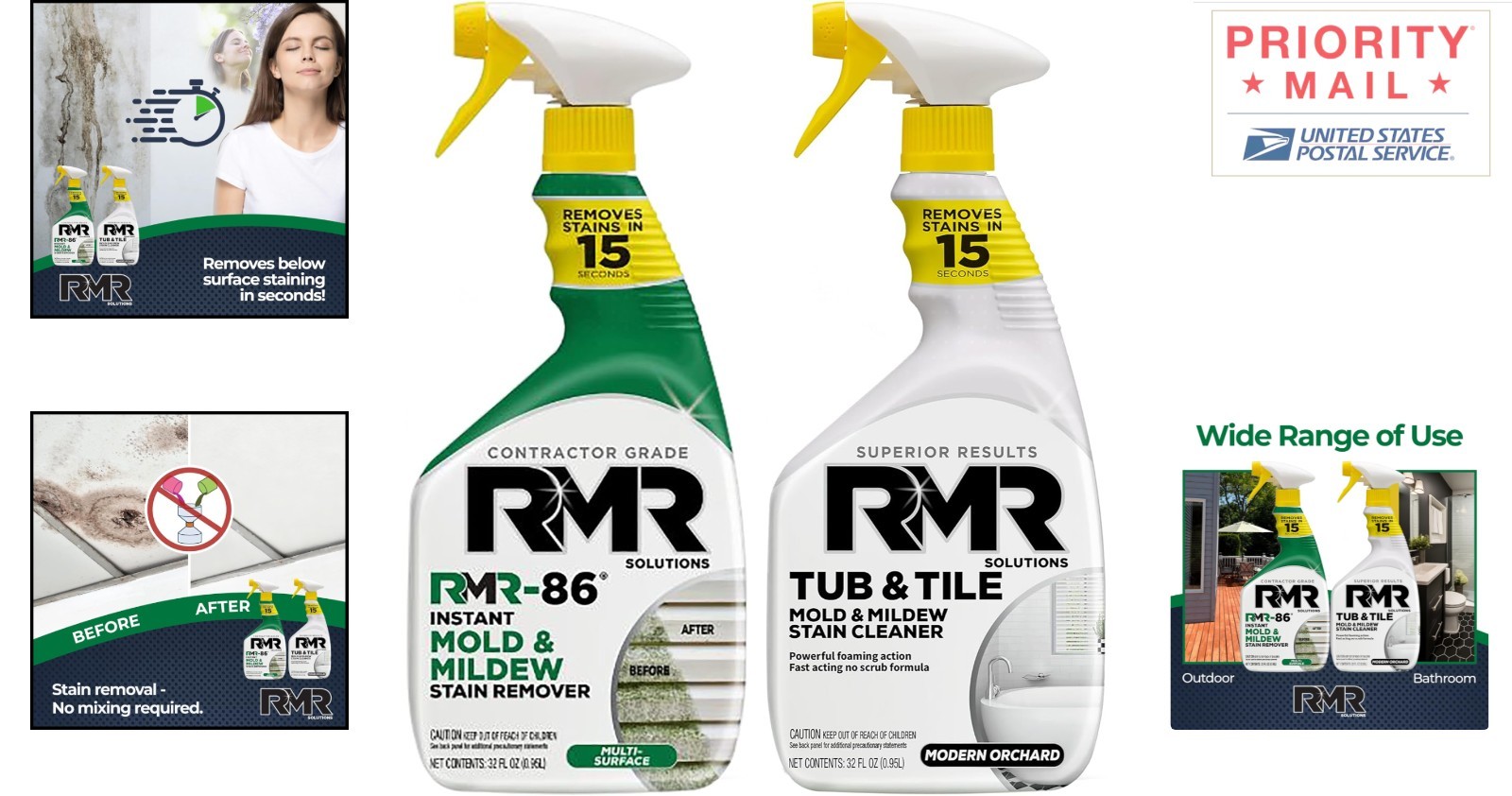 Rapid Stain Removal Spray Kit 2 Bottles 950ml Indoor Outdoor Cleaning Solution