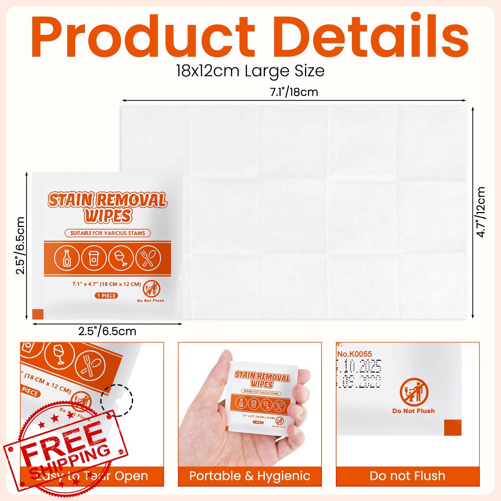 RSQAZQ Stain Remover Wipes White 200 Portable