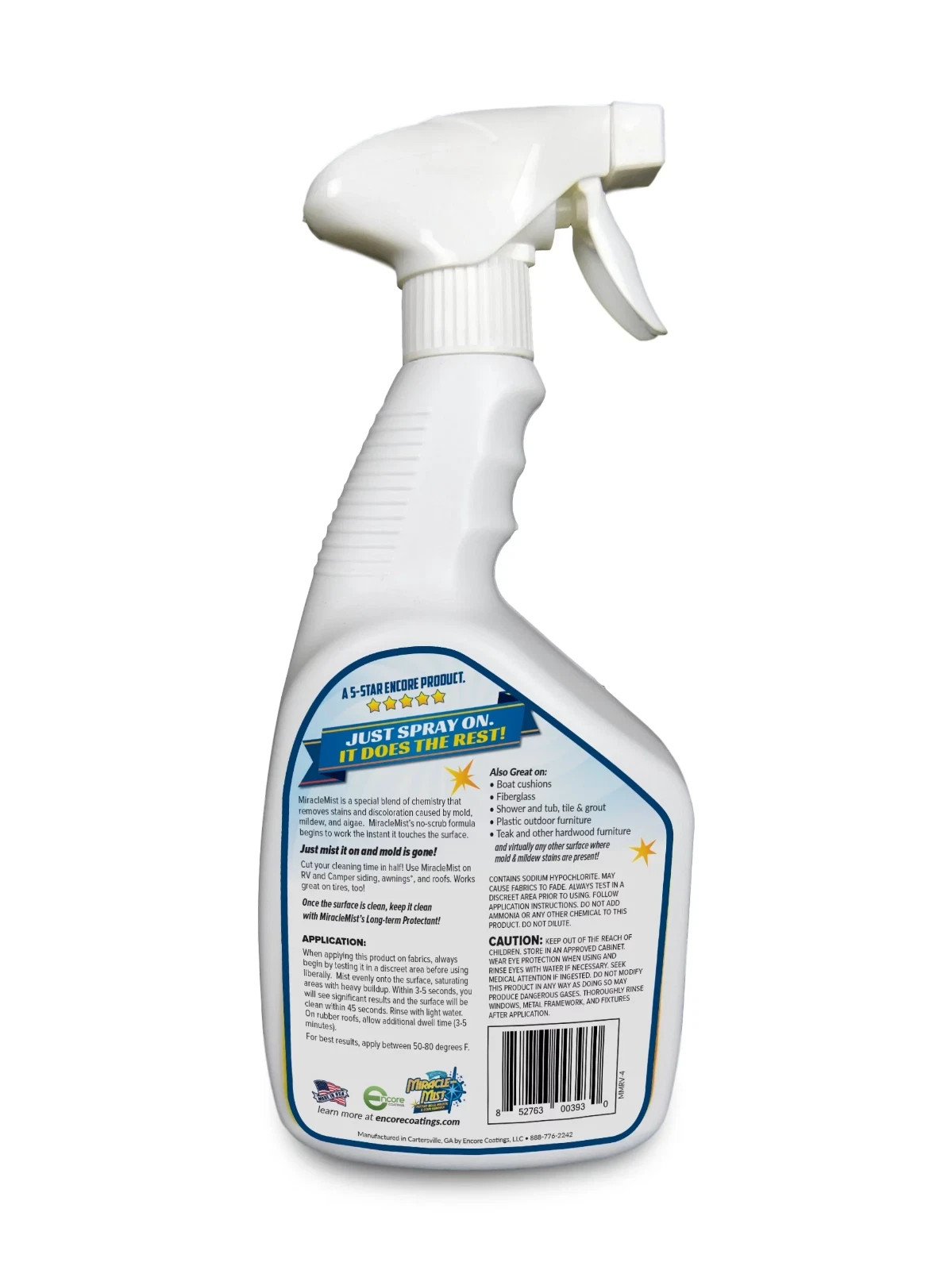 Miraclemist Instant, Mold and Mildew Spray Remover for RV and Boat’S Exterior an