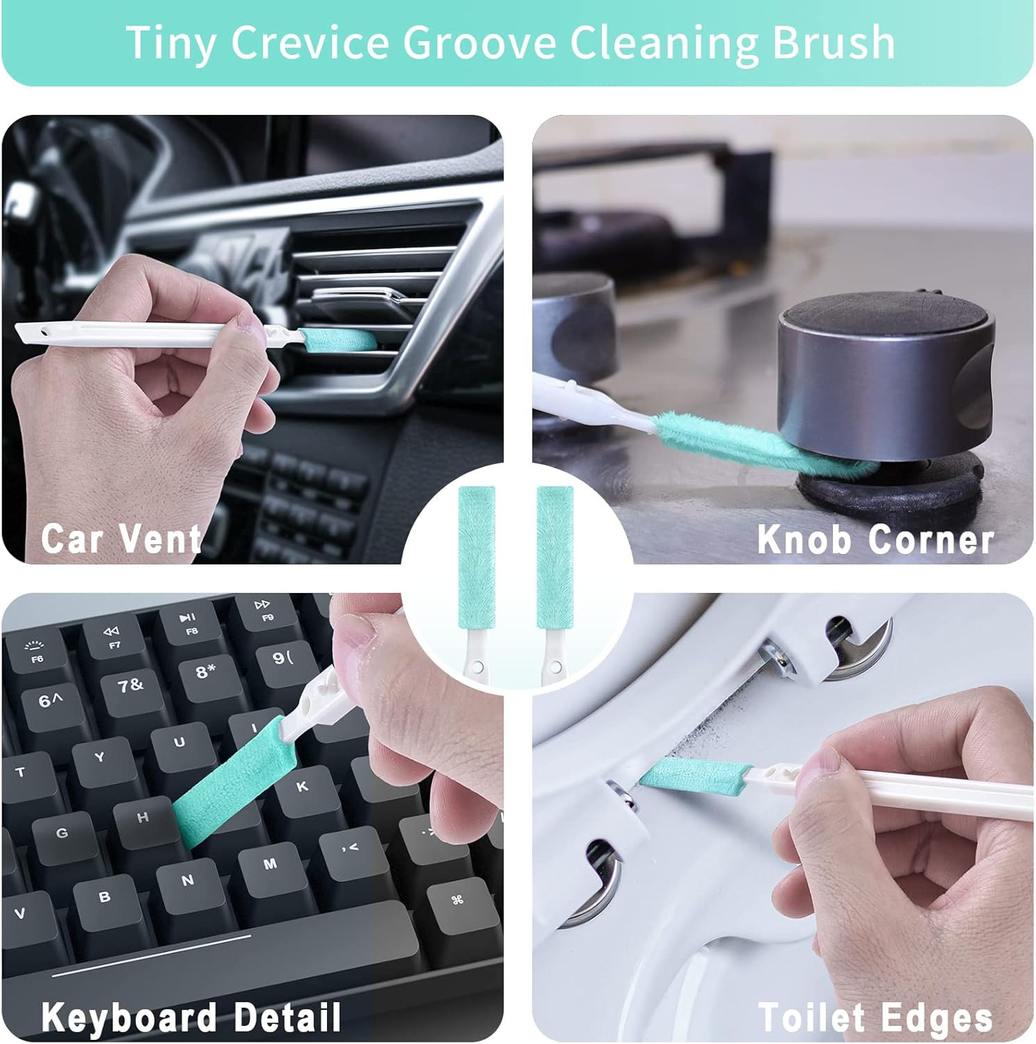 Small Cleaning Brush Tight Spaces, 8Pcs Crevice Cleaning Brushes Tool