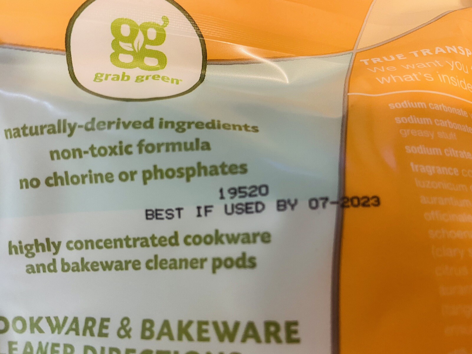 Grab Green Cookware & Bakery Cleaner Pods(5 Packages Total Not 3)