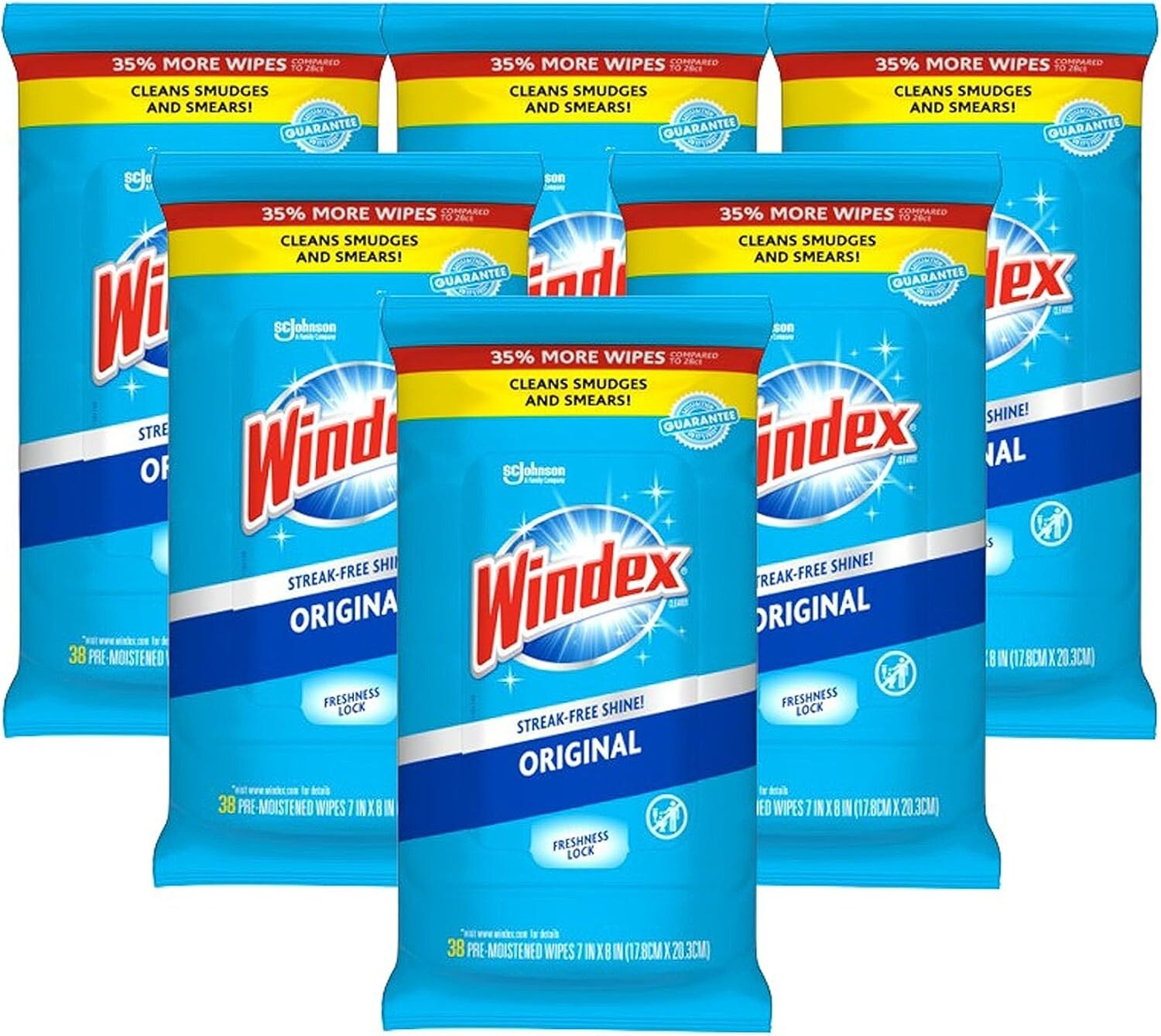 Fresh-Scented Multi-Surface Wipes, 38 Count Pack of 6 – Crystal Rain Aroma