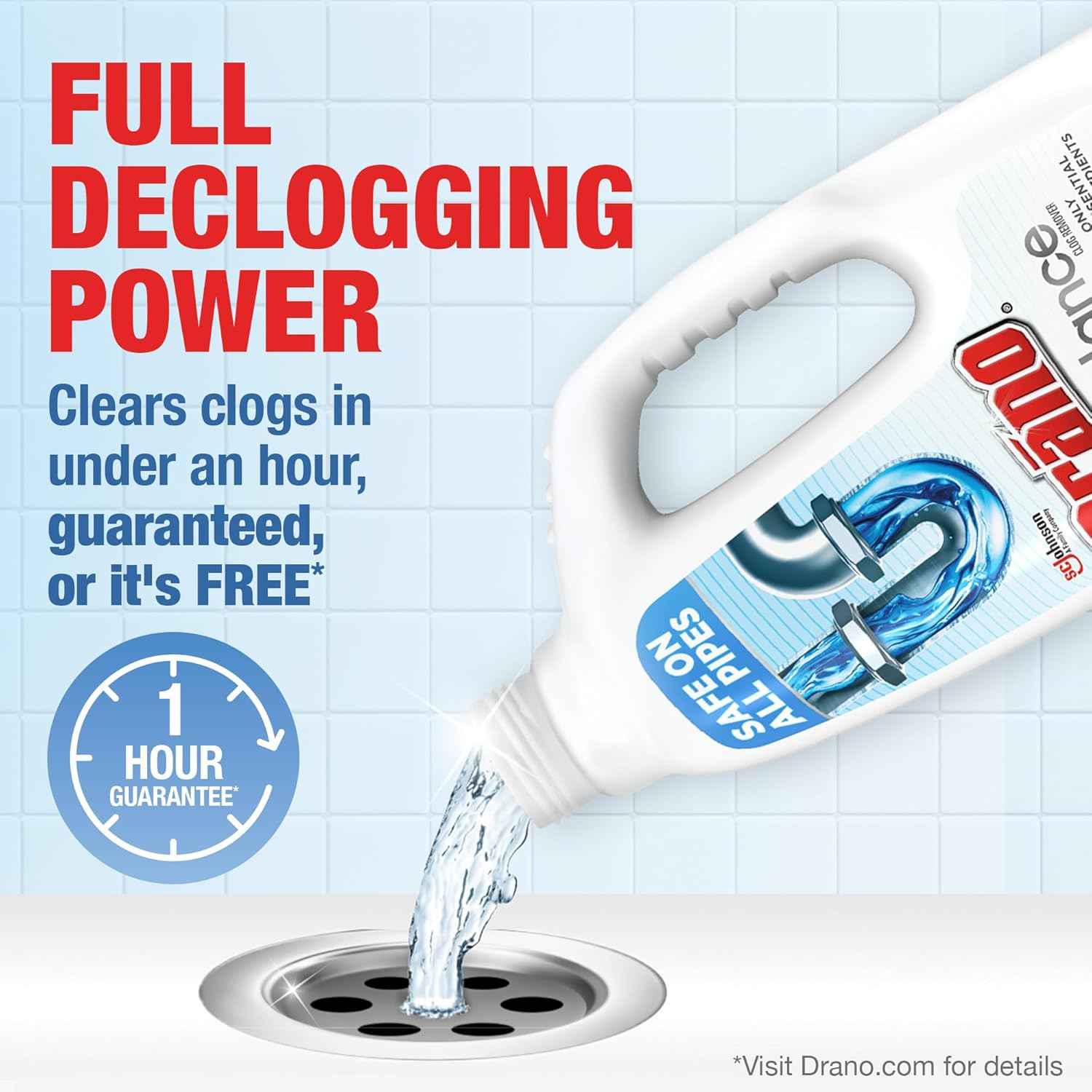 Drano Balance Drain Clog Remover and Cleaner, Non-Corrosive Formula, 32 Fl Oz
