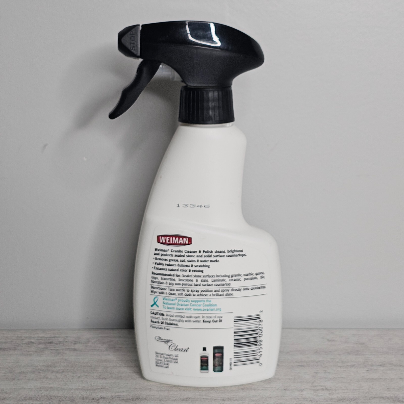 WEIMAN Granite Cleaner & Polish 12oz Spray Bottle Discontinued – Approx 50% FULL